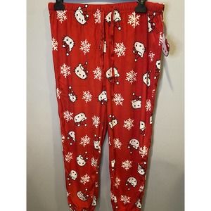 NEW Sanrio 2023 Hello Kitty Christmas Red With Snowflakes Pajama Pants‎ Size L